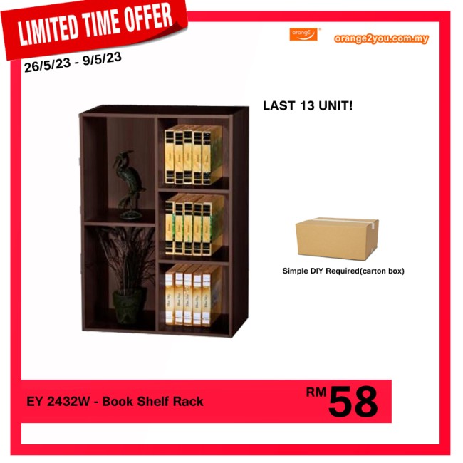 Limited Time Offer!! EY 2432W- 5 Boxes Book Shelf Shelve Rack